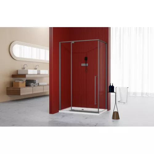 Ограждение душевое ESBANO ESA-108/119/128PS-GM оруж.сталь, Цвет профиля: Оружейная сталь, Выбрать размер: 100х80, изображение 2