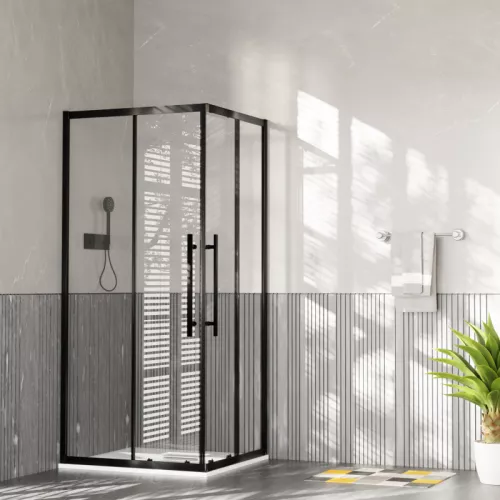 Ограждение душевое  ESBANO  ESF-80/90D1+100/110/120D2-B, Цвет профиля: Черный, Выбрать размер: 100х80