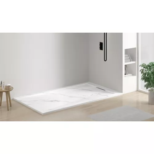 Поддон из искусственного камня ESBANO ESP-LM128CB  120х80, Выбрать цвет: мрамор белый, изображение 4