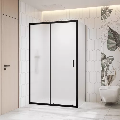 Душевой уголок RGW CL-133B (CL-13B + Z-03B) рифленое/черный, Цвет стекла: рифленое, Цвет профиля: Черный, Выбрать размер: 150x90