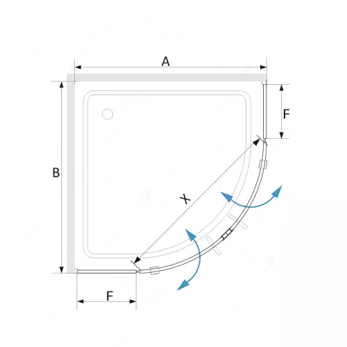 Душевой уголок RGW SV-53 прозрачное/хром, Цвет стекла: прозрачное, Цвет профиля: Хром, Выбрать размер: 1000x1000, изображение 12