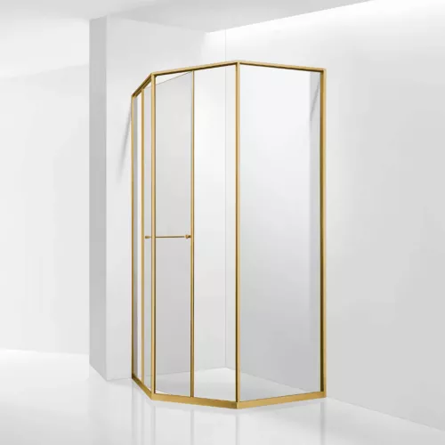 Душевой уголок RGW SV-82Gb "L/R" прозрачное/золото, Цвет стекла: прозрачное, Цвет профиля: Золото, Выбрать размер: 1000x1000, Ориентация: левый сдвиг, изображение 2