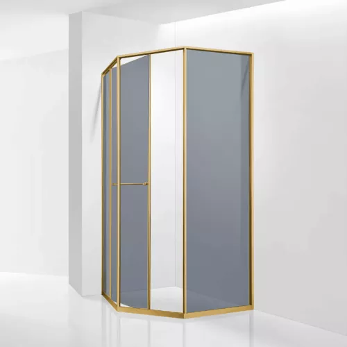 Душевой уголок RGW SV-82Gb "L/R" тонированное/золото, Цвет стекла: тонированное, Цвет профиля: Золото, Выбрать размер: 800x800, Ориентация: левый сдвиг, изображение 2