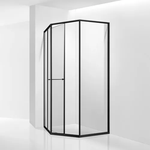 Душевой уголок RGW SV-82B "L/R" прозрачное/черный, Цвет стекла: прозрачное, Цвет профиля: Черный, Выбрать размер: 900x900, Ориентация: левый сдвиг, изображение 2
