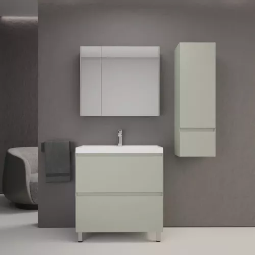 Тумба напольная Style line "Манхэттен 100/80/70/60" ЭМАЛЬ с  раковиной ASTI , 2 ящика ,PLUS ,олива, Выбрать цвет: Олива, Выбрать размер: 100, Внешний вид: с белой раковиной, изображение 5