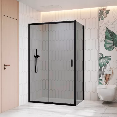 Душевой уголок RGW CL-133B (CL-13B + Z-03B) тонированное/черный, Цвет стекла: тонированное, Цвет профиля: Черный, Выбрать размер: 150х90, изображение 3