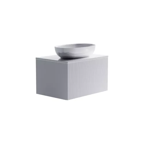 Тумба подвесная с раковиной на столешнице Astra-Form М-40 с 1 ящ. белый матовый, Выбрать цвет: Белый матовый, Выбрать размер: 70, изображение 3