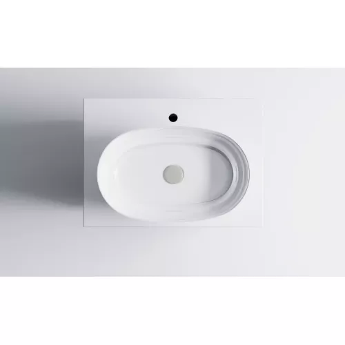 Тумба подвесная с раковиной на столешнице Astra-Form М-40 с 1 ящ. белый матовый, Выбрать цвет: Белый матовый, Выбрать размер: 70, изображение 6