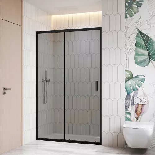 Душевая дверь RGW CL-13B тонированное/черный, Цвет стекла: тонированное, Цвет профиля: Черный, Выбрать размер: 120