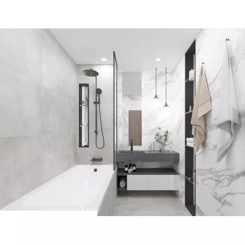 Плитка грес глаз. Vibe_GT Светло-серый  60*60/60*120, Выбрать цвет: Светло-серый, Выбрать размер: 60х120, изображение 16