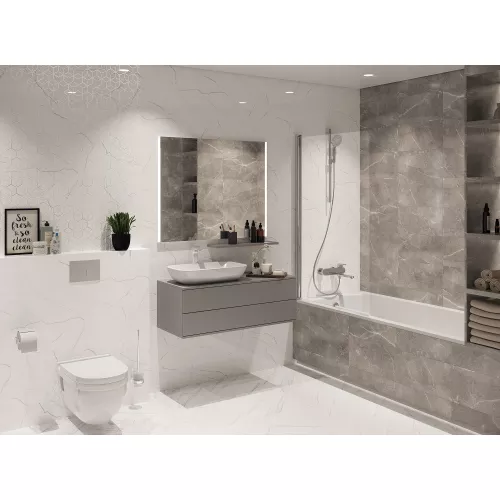 Декор керам. Siluet GT Бел. 50*25, Выбрать цвет: Белый декор, изображение 7