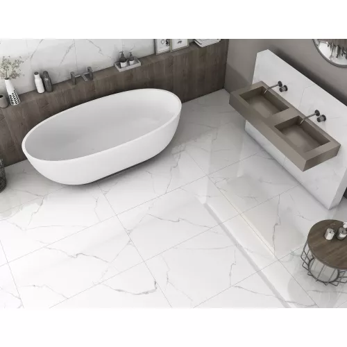 Керамогранит Romantic_GT Белый 60х60/60x120 полир. Slim, Выбрать размер: 60*120, изображение 10