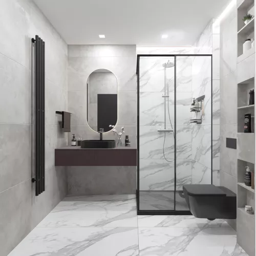 Плитка грес глаз. Vibe_GT Светло-серый  60*60/60*120, Выбрать цвет: Светло-серый, Выбрать размер: 60х120, изображение 12