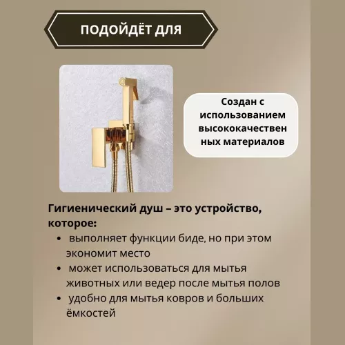 Душ гигиенический  ACWEN 82216G золото, Выбрать цвет: Золото, изображение 4