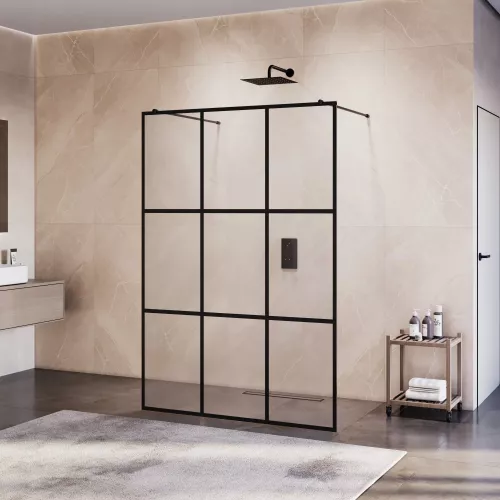 Душевая перегородка RGW WA-018B, Цвет стекла: прозрачное, Цвет профиля: Черный, Выбрать размер: 130, изображение 2