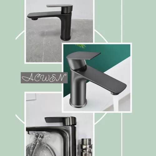 Смеситель для раковины ACWEN 81193GG  оружейная сталь, Выбрать цвет: Оружейная сталь, изображение 12