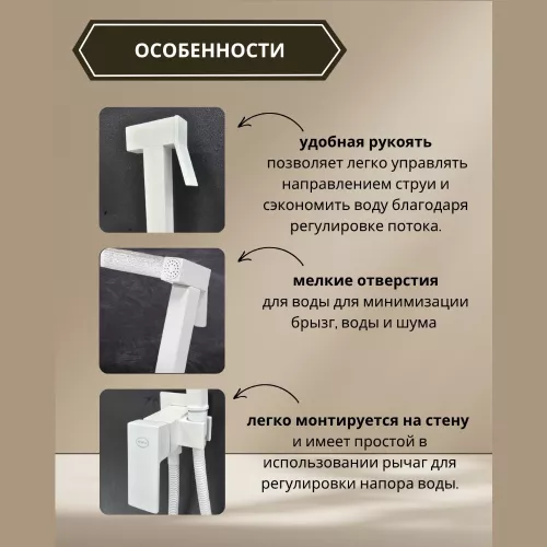 Душ гигиенический ACWEN 82216W белый матовый, Выбрать цвет: Белый матовый, изображение 2