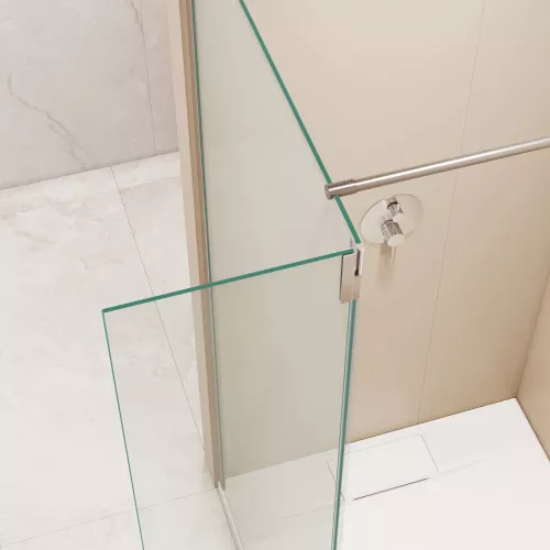 Душевая перегородка RGW WA-051 (WA-010 + Z-071), Цвет стекла: прозрачное, Цвет профиля: Хром, Выбрать размер: 80, изображение 9