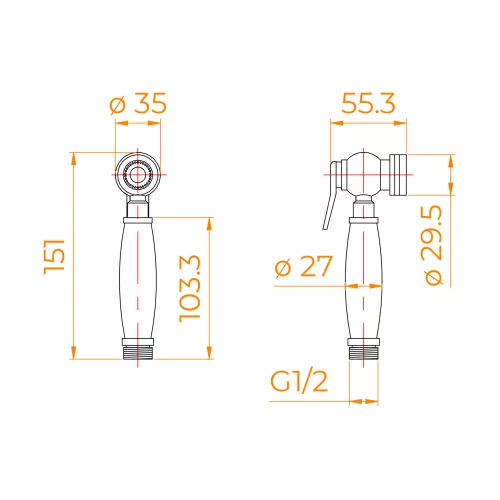 Лейка для гиг. душа RGW PT010102, изображение 2