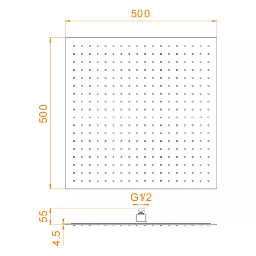 Верхний душ 3D квадратный RGW SP-82, Выбрать размер: 500x500, изображение 13