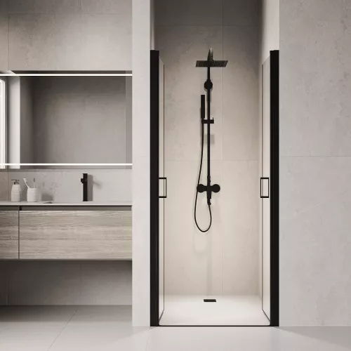 Душевая дверь RGW PA-104B, Цвет стекла: прозрачное, Цвет профиля: Черный, Выбрать размер: 70, изображение 3