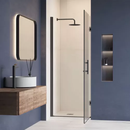 Душевая дверь RGW HO-011B, Цвет стекла: прозрачное, Цвет профиля: Черный, Выбрать размер: 60, изображение 4