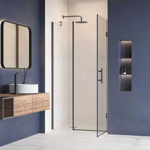 Душевая дверь RGW HO-012B, Цвет стекла: прозрачное, Цвет профиля: Черный, Выбрать размер: 120, изображение 4