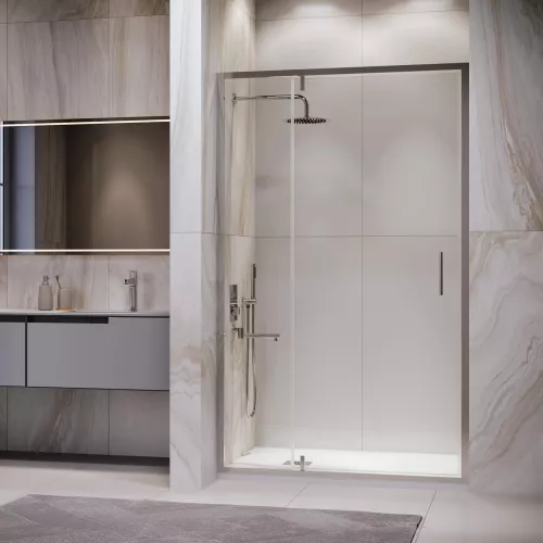 Душевая дверь RGW LE-103, Цвет стекла: прозрачное, Цвет профиля: Хром, Выбрать размер: 120, изображение 3