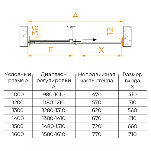 Душевая дверь RGW TO-18B, Цвет стекла: прозрачное, Цвет профиля: Черный, Выбрать размер: 100, изображение 4