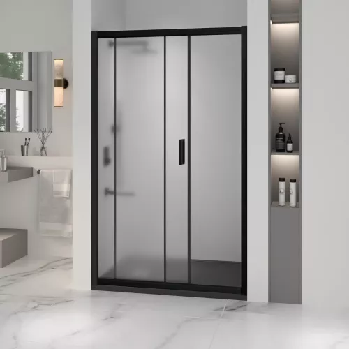 Душевая дверь RGW PA-016B, Цвет стекла: матовое, Цвет профиля: Черный, Выбрать размер: 120, изображение 4
