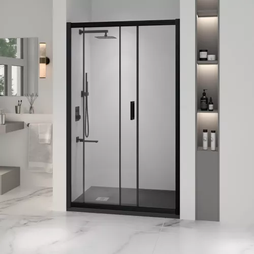 Душевая дверь RGW PA-016B, Цвет стекла: прозрачное, Цвет профиля: Черный, Выбрать размер: 120, изображение 3