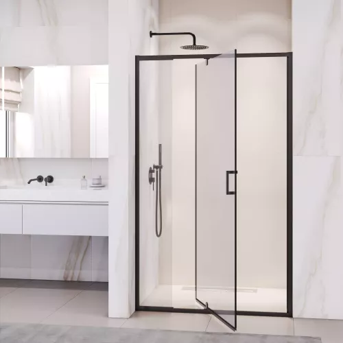 Душевая дверь RGW PA-008B, Цвет стекла: прозрачное, Цвет профиля: Черный, Выбрать размер: 100, изображение 3