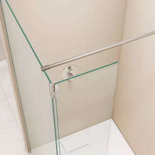 Душевая перегородка RGW WA-050 (WA-002 + Z-070), Цвет стекла: прозрачное, Цвет профиля: Хром, Выбрать размер: 80, изображение 12