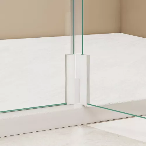 Душевая перегородка RGW WA-050W (WA-002W + Z-070W), Цвет стекла: прозрачное, Цвет профиля: Белый, Выбрать размер: 100, изображение 8