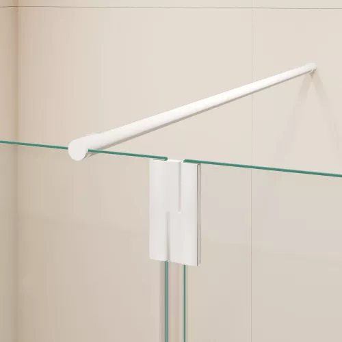 Душевая перегородка RGW WA-050W (WA-002W + Z-070W), Цвет стекла: прозрачное, Цвет профиля: Белый, Выбрать размер: 100, изображение 9