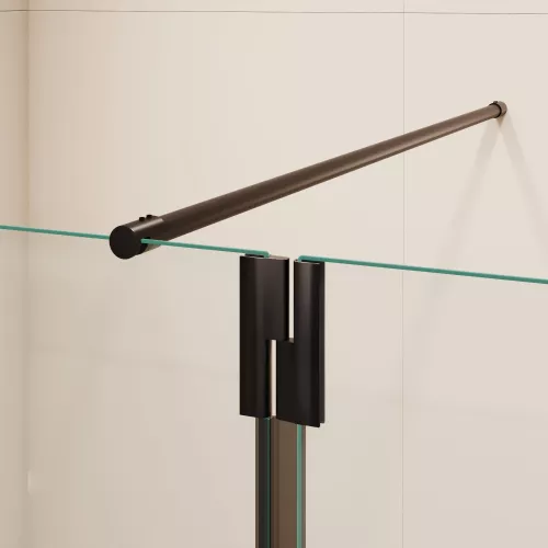 Душевая перегородка RGW WA-050B (WA-002B + Z-070B), Цвет стекла: прозрачное, Цвет профиля: Черный, Выбрать размер: 60, изображение 10