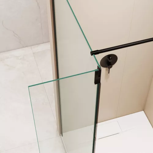 Душевая перегородка RGW WA-050B (WA-002B + Z-070B), Цвет стекла: прозрачное, Цвет профиля: Черный, Выбрать размер: 60, изображение 11