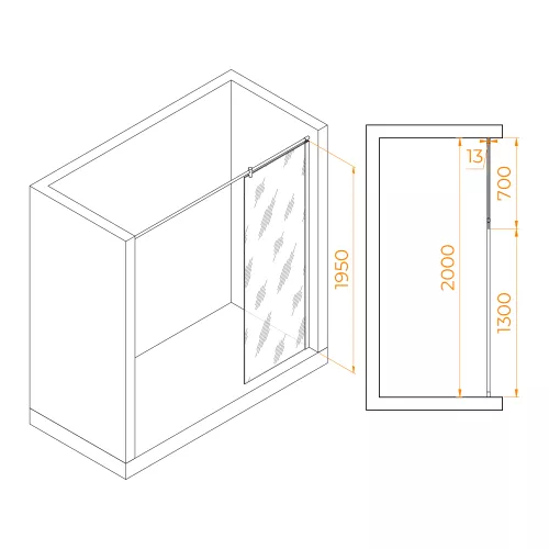 Перегородка для душа RGW WA-034 прозрачное/хром, Цвет стекла: прозрачное, Цвет профиля: Хром, Выбрать размер: 70, изображение 5