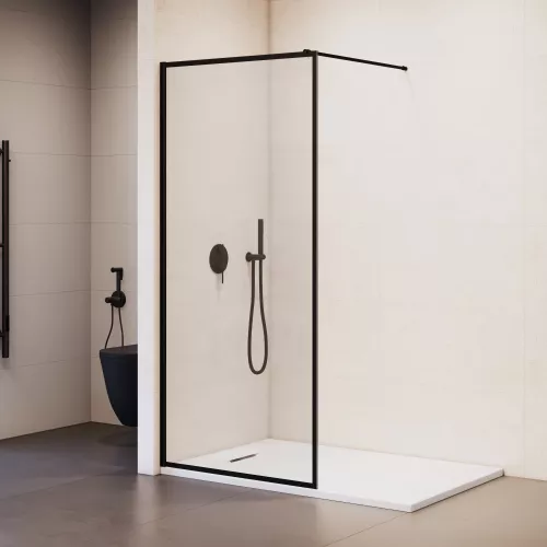 Душевая перегородка RGW WA-012B, Цвет стекла: прозрачное, Цвет профиля: Черный, Выбрать размер: 80, изображение 3