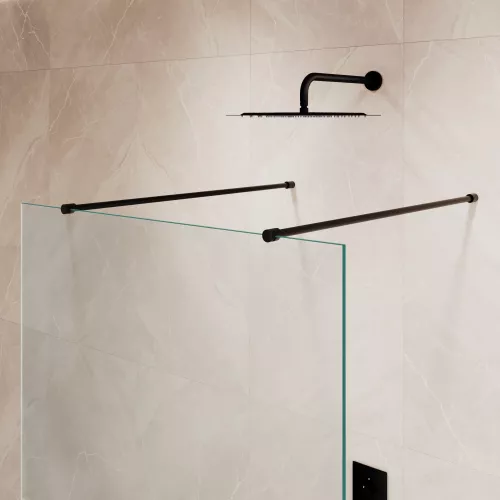 Душевая перегородка RGW WA-016B, Цвет стекла: прозрачное, Цвет профиля: Черный, Выбрать размер: 100, изображение 4