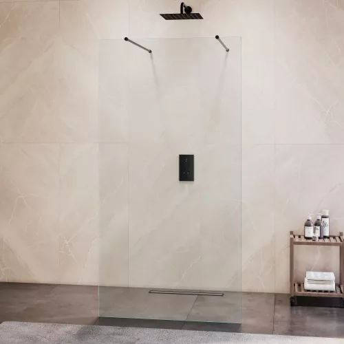 Душевая перегородка RGW WA-016B, Цвет стекла: прозрачное, Цвет профиля: Черный, Выбрать размер: 100, изображение 2