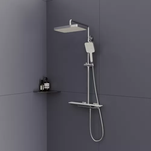 Душевая стойка  RGW SP-34 с термостатом, Выбрать цвет: Хром, изображение 7