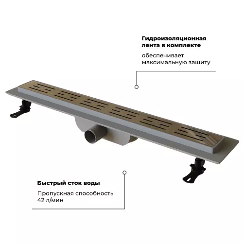 Душевой лоток RGW Drain Leo-10 хром, Выбрать размер: 60, изображение 9