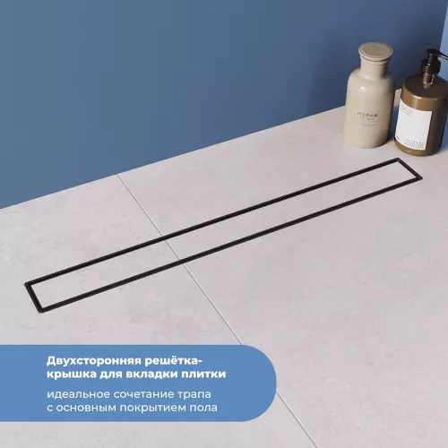 Душевой лоток RGW Drain Leo-31 черный, Выбрать цвет: Чёрный, Выбрать размер: 60, изображение 3