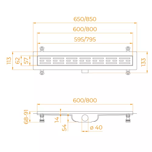 Душевой лоток RGW Drain Leo-10 хром, Выбрать размер: 60, изображение 12