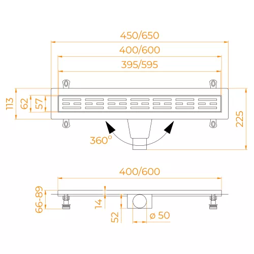 Душевой лоток RGW Drain Leo-30 золото, Выбрать цвет: Золото, Выбрать размер: 40, изображение 13