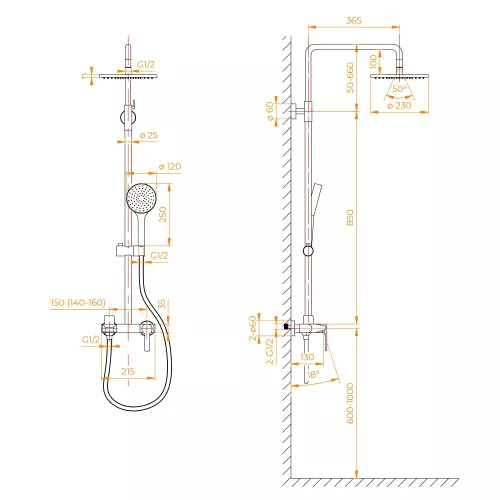 Душевая стойка RGW SP-31, Выбрать цвет: Хром, изображение 18