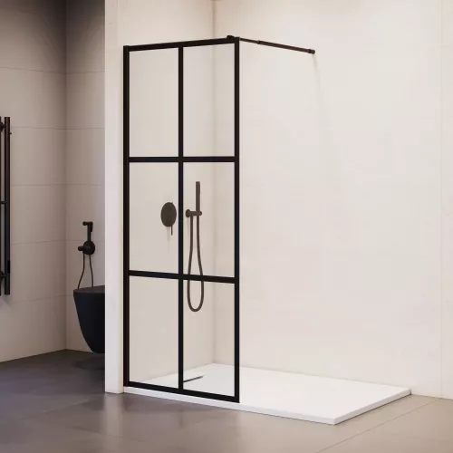 Перегородка для душа RGW WA-111B, Цвет стекла: прозрачное, Цвет профиля: Черный, Выбрать размер: 80, изображение 2