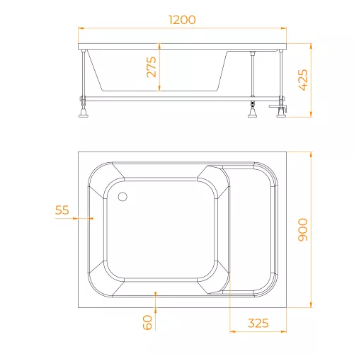 Душевой поддон прямоугольный RGW BC/L (с сиденьем), Выбрать размер: 90х120, изображение 11