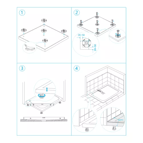 Душевой поддон прямоугольный RGW ST-W Белый, Выбрать цвет: Белый, Выбрать размер: 1000*1200, изображение 21